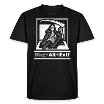 Ctrl Alt Del Black Humor - Men's Premium Organic T-Shirt - black - Front - Nico (187cm)