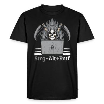 Ctrl Alt Del Black Humor - Men's Premium Organic T-Shirt - black - Front - Nico (187cm)