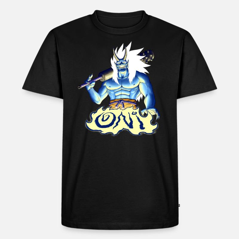 Blauer Oni - Männer Premium Bio T-Shirt - Schwarz
