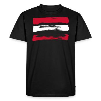 Austria Flag - Brush Strokes - Men's Premium Organic T-Shirt - black - Front - Nico (187cm)