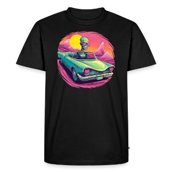 Alien Lowrider Car Space Goggles Sun Desert - T-shirt Premium bio Homme - noir - Devant - Nico (187cm)