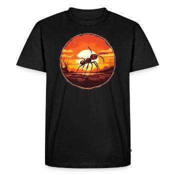 Little Ant Sunset Earth Hill Sun - Men's Premium Organic T-Shirt - black - Front - Nico (187cm)