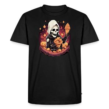 Skeleton Halloween Ice Cream Ice Cream - Men's Premium Organic T-Shirt - black - Front - Nico (187cm)