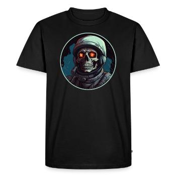 Zombie, Astronaute, Squelette, Pilote, Espace, Galaxie - T-shirt Premium bio Homme - noir - Devant - Nico (187cm)
