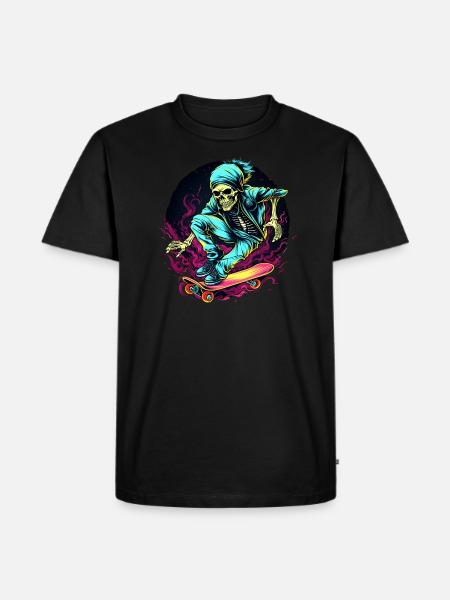 Skateboard skeleton neo - Men's Premium Organic T-Shirt - black