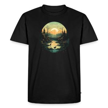 Nature, Sun, Animal, Environment, Water, River, Tree, Plants - Men's Premium Organic T-Shirt - black - Front - Nico (187cm)