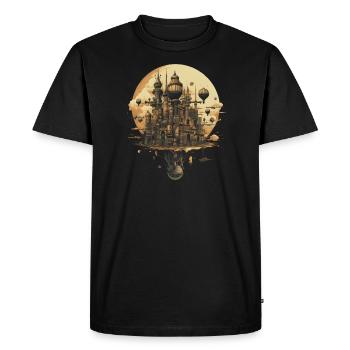 Ballon, Bâtiment, Machine, Industrialisation, Île - T-shirt Premium bio Homme - noir - Devant - Nico (187cm)