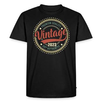 Vintage 2023 Retro Anniversary 2023 - Men's Premium Organic T-Shirt - black - Front - Nico (187cm)