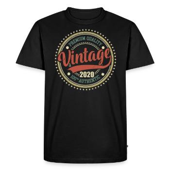 Vintage 2020 Retro Anniversary 2020 - Men's Premium Organic T-Shirt - black - Front - Nico (187cm)