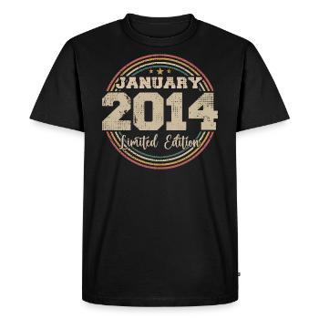 Les légendes sont nées en janvier 2014 - T-shirt Premium bio Homme - noir - Devant - Nico (187cm)