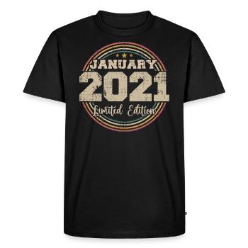 Les légendes sont nées en janvier 2021 - T-shirt Premium bio Homme - noir - Devant - Nico (187cm)