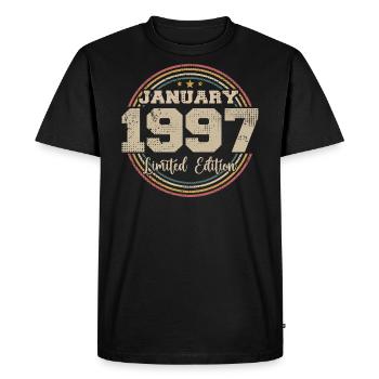 Les légendes sont nées en janvier 1997 - T-shirt Premium bio Homme - noir - Devant - Nico (187cm)