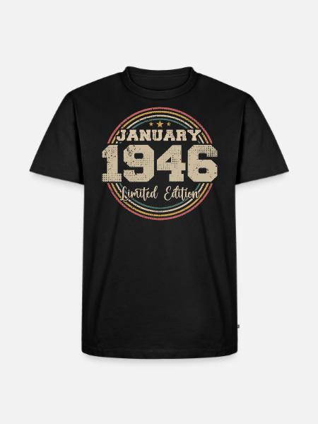 Legender ble født i januar 1946 - Premium økologisk T-skjorte for menn - svart
