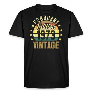 51st Birthday - February 1973 - 51st Gift - Men's Premium Organic T-Shirt - black - Front - Nico (187cm)