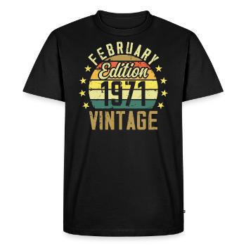 53rd Birthday - February 1971 Gift - 53rd - Men's Premium Organic T-Shirt - black - Front - Nico (187cm)