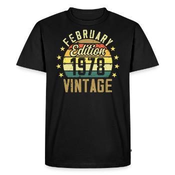 46th Birthday - February 1978 - 46th Anniversary Gift - Men's Premium Organic T-Shirt - black - Front - Nico (187cm)