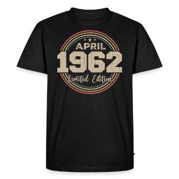 April 1962 Retro April 1962 Birthday Gift - Men's Premium Organic T-Shirt - black - Front - Nico (187cm)