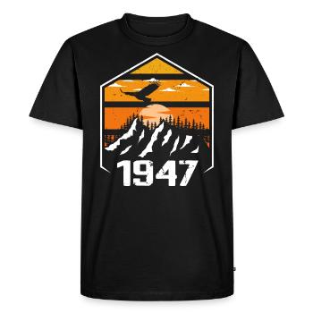 Anniversary 1947 Vintage 1947 Made in 1947 - Men's Premium Organic T-Shirt - black - Front - Nico (187cm)