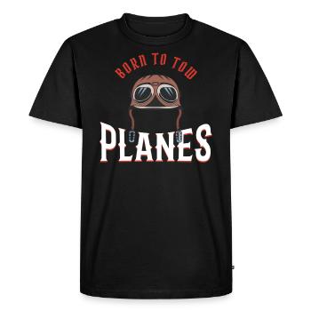 Né pour remorquer des avions | Pilote de refoulement | Tracteur - T-shirt Premium bio Homme - noir - Devant - Nico (187cm)