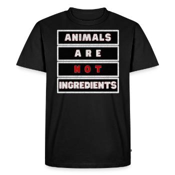 Les animaux ne sont pas des ingrédients grunge - T-shirt Premium bio Homme - noir - Devant - Nico (187cm)