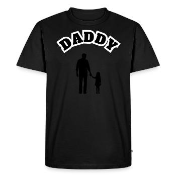 Papa Fille Enfant Noir - T-shirt Premium bio Homme - noir - Devant - Nico (187cm)