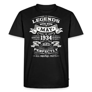 Légendaire Mai 1934 Millésime 1934 Anniversaire 1934 - T-shirt Premium bio Homme - noir - Devant - Nico (187cm)