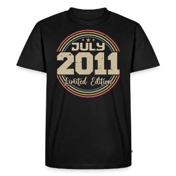 2011 Anniversaire Juillet 2011 Cadeau Juillet 2011 - T-shirt Premium bio Homme - noir - Devant - Nico (187cm)