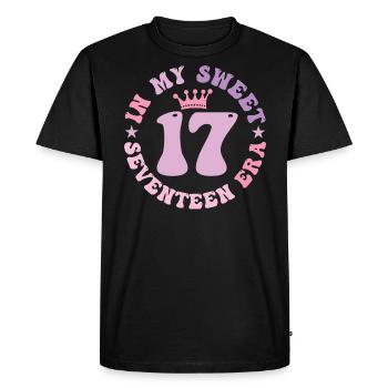 In My Sweet Seventeen Era 17th Birthday 17th - Men's Premium Organic T-Shirt - black - Front - Nico (187cm)