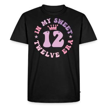In My Sweet Twelve Era 12th Birthday Groovy 12th - Men's Premium Organic T-Shirt - black - Front - Nico (187cm)