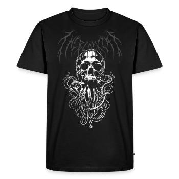 Pieuvre Crâne Démon - T-shirt Premium bio Homme - noir - Devant - Nico (187cm)
