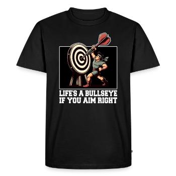 LA VIE EST DANS LE MILLE SI VOUS VISEZ BIEN - T-shirt Premium bio Homme - noir - Devant - Nico (187cm)