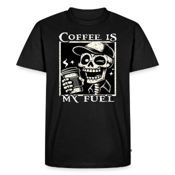 COFFEE IS MY FUEL - SKELETON - Men's Premium Organic T-Shirt - black - Front - Nico (187cm)
