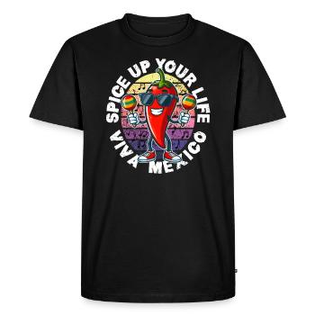 SPICE UP YOUR LIFE VIVA MEXICO - Men's Premium Organic T-Shirt - black - Front - Nico (187cm)