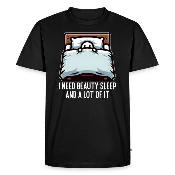 I NEED BEAUTY SLEEP AND A LOT OF IT - Men's Premium Organic T-Shirt - black - Front - Nico (187cm)