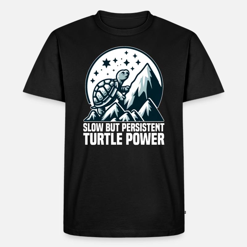 LANGSAME, ABER AUSDAUERNDE TURTLE-POWER - Männer Premium Bio T-Shirt - Schwarz