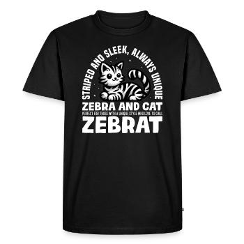 RAYÉ ET ÉLÉGANT TOUJOURS UNIQUE - ZÈBRE ET CHAT - T-shirt Premium bio Homme - noir - Devant - Nico (187cm)