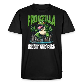 RIBBIT AND RUIN - FROGZILLA - Men's Premium Organic T-Shirt - black - Front - Nico (187cm)
