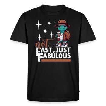 PAS RAPIDE, JUSTE FABULEUX - T-shirt Premium bio Homme - noir - Devant - Nico (187cm)