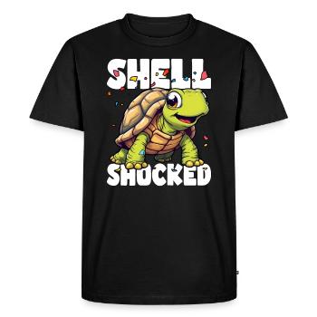 SHELL SHOCKED AND LOVING IT - Men's Premium Organic T-Shirt - black - Front - Nico (187cm)