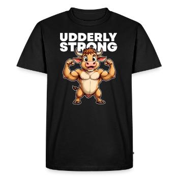 TRÈS FORT - T-shirt Premium bio Homme - noir - Devant - Nico (187cm)