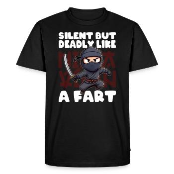 SILENCIEUX MAIS MORTEL COMME UN PET - T-shirt Premium bio Homme - noir - Devant - Nico (187cm)