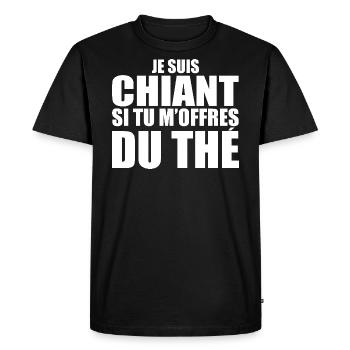 Man Who Adores: Tea. Funny Design Humor - Men's Premium Organic T-Shirt - black - Front - Nico (187cm)