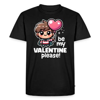 VOUDRIEZ-VOUS ÊTRE MA VALENTINE S’IL VOUS PLAÎT - HAPPY VALENTINE - T-shirt Premium bio Homme - noir - Devant - Nico (187cm)