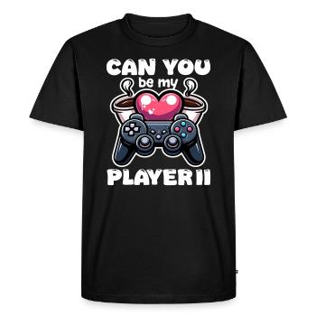 CAN YOU BE MY PLAYER II - VALENTINES DAY GIFT - Men's Premium Organic T-Shirt - black - Front - Nico (187cm)