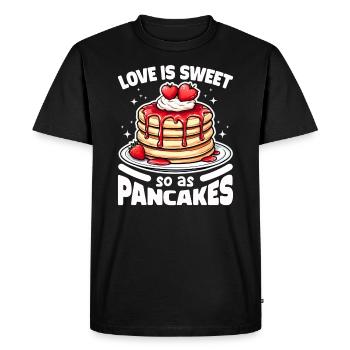 L’AMOUR EST DOUX COMME DES CRÊPES - CADEAU - T-shirt Premium bio Homme - noir - Devant - Nico (187cm)
