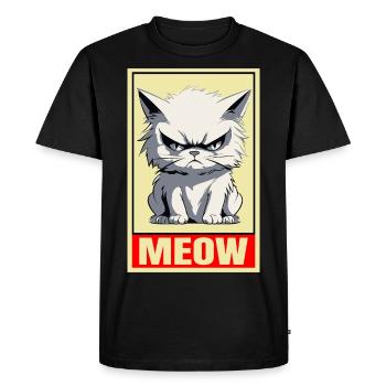 Cat Meow Grumpy Grumpy Grumpy Funny - Men's Premium Organic T-Shirt - black - Front - Nico (187cm)