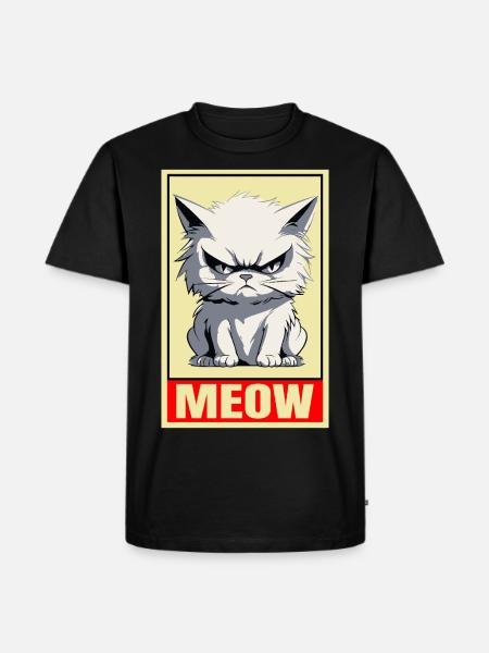 Chat Miaou Drôle - T-shirt Premium bio Homme - noir