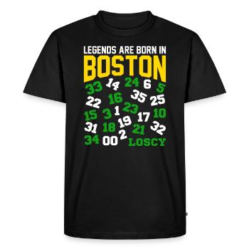 DES LÉGENDES NAISSENT À BOSTON - BASKET - T-shirt Premium bio Homme - noir - Devant - Nico (187cm)
