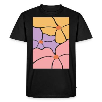 Fleurs de flore bohème - T-shirt Premium bio Homme - noir - Devant - Nico (187cm)