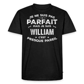 William A first name, a story, a personality - Men's Premium Organic T-Shirt - black - Front - Nico (187cm)